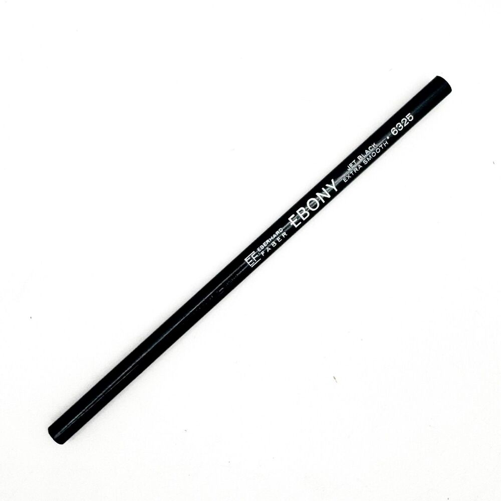 Vintage Eberhard Faber Ebony Jet Black Extra Smooth Drawing Pencil USA 6325 NOS